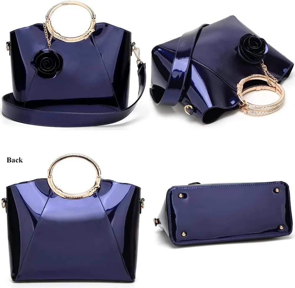 ZiMing Patent Leather Handbags for Women Top Handle Tote Bags Stylish Satchel Handbag Evening Bag Purses Ladies Shoulder Bags