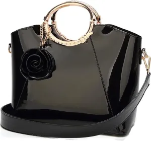 ZiMing Patent Leather Handbags for Women Top Handle Tote Bags Stylish Satchel Handbag Evening Bag Purses Ladies Shoulder Bags