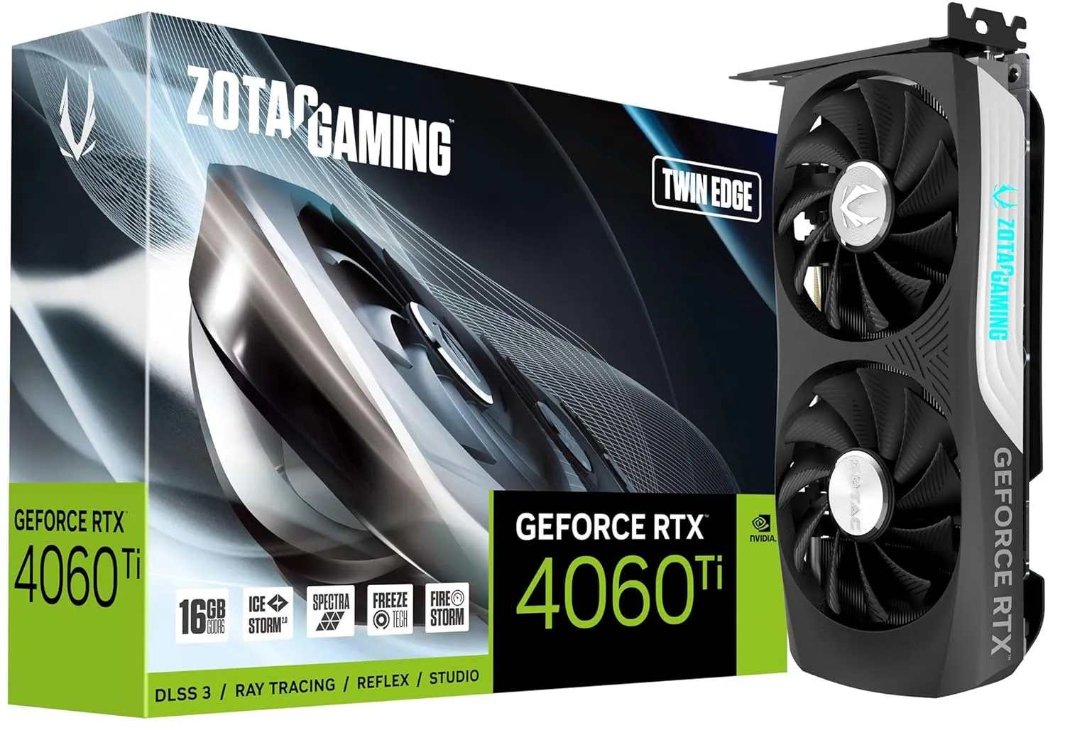 Zotac GeForce RTX 4060 Ti 16GB Twin Edge NVIDIA DLSS 3, 3 x DisplayPort 1.4a Boost: 2535MHz
